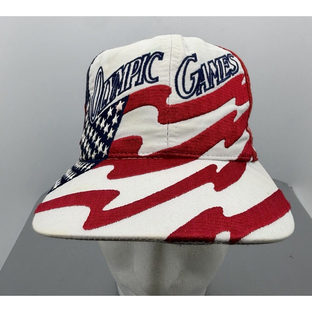 Vintage Logo 7 1996 Atlanta Olympic Games USA Flag Snapback Hat Cap